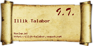Illik Talabor névjegykártya
